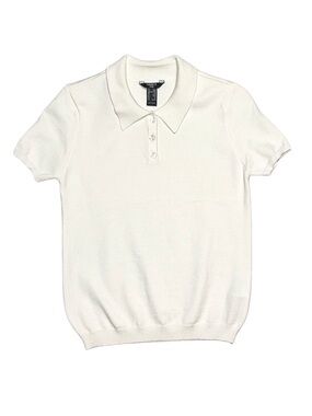 FOREVER 21 Girl's Cream Sweater-Knit Polo Shirt Size 13/14